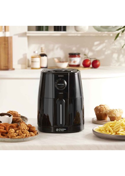 Smart Cook 60 Dakikaya Kadar Zaman Ayarlı Compact Airfryer Black 2 Kişilik