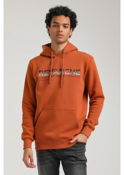 Kapüşonlu Kiremit Slim Fit Hoodie 23FWM64062