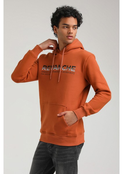 Kapüşonlu Kiremit Slim Fit Hoodie 23FWM64062