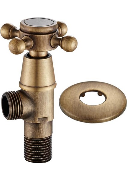 Antik Br Üç Köşeli Vana Su Kontrol Vanası Banyo Musluk Suyu Vanası 1/2x1/2 Br Açılı Vanalar Banyo (Yurt Dışından)
