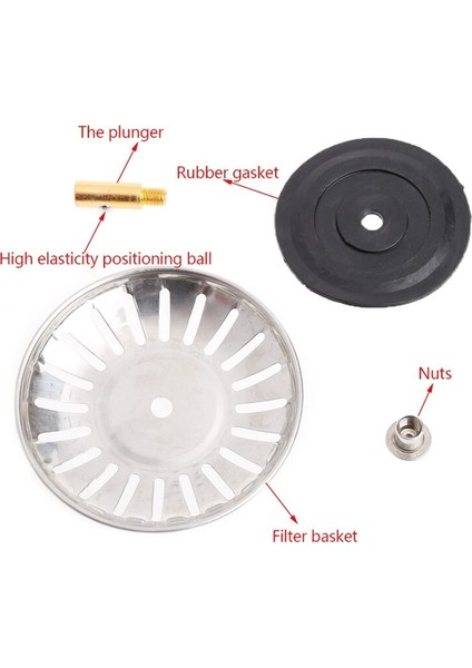 Paslanmaz Havza Katkı Lavabo Süzgeci Atık Filtresi (Yurt Dışından)