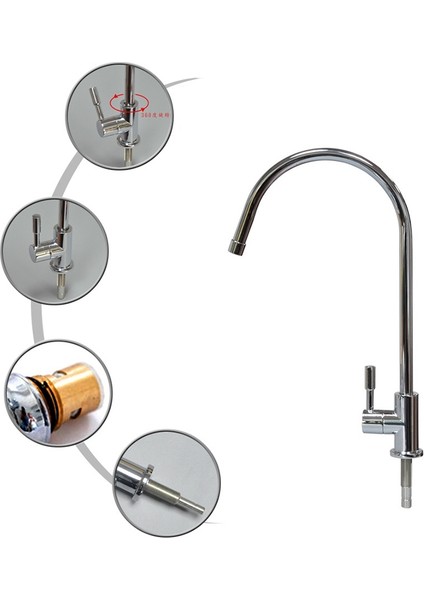 Mutfak Lavabo Musluğu Tek Kolu Soğuk Su Musluk Içme Suyu Filtresi Musluk 360 Derece Ev Için (Yurt Dışından) modelleri