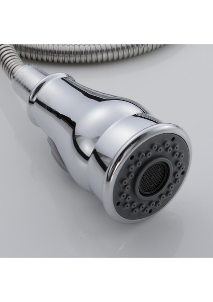 Wanfan WF-2001 Krom Fırçalanmış Nikel Aşağı Çekilir Mutfak Sı Lavabo Sı Çift Borulu Püskürtücü - Krom (Krom) (Yurt Dışından) modelleri