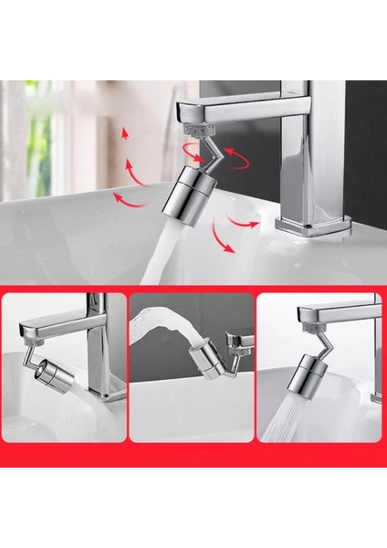 720° Evrensel Sıçrama Filtresi Musluk Püskürtme Başlığı, Çekme Aleti ile Hareketli Mutfak Musluğu Su Tasarruf Nozulu Püskürtücü (Yurt Dışından)