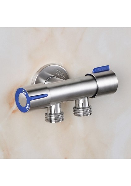 Levonsity G1/2 x 1/2 304 Paslanmaz Çelik Bir Iki Üç Yollu Açılı Vana, Çift Saplı Çift Kontrol Tek Soğuk Çok Fonksiyonlu Musluk (Yurt Dışından)