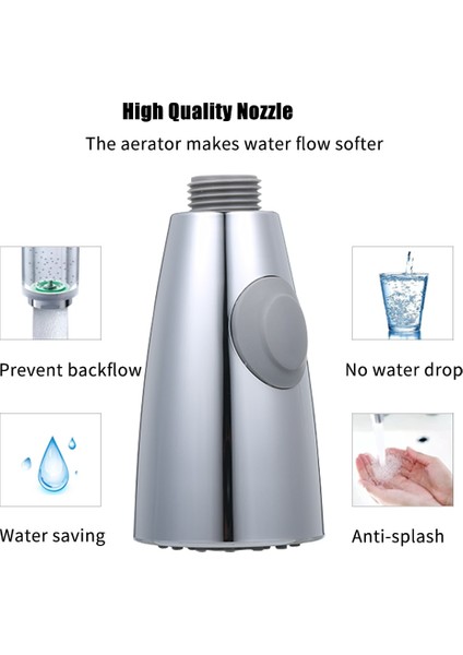 Mutfak Lavabo Sı Çıkışı Püskürtme Başlığı Kontrollü Yedek Parça G1/2 Bağlantıları Cilalı (Yurt Dışından)
