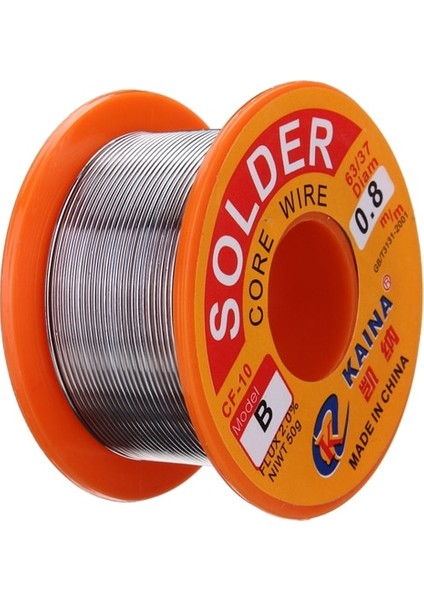 0.8mm 50G Rosin Çekirdek Lehim 63/37 Kalay Kurşun Akı Lehimleme Kaynakçı Demir Tel Makarası (Yurt Dışından)