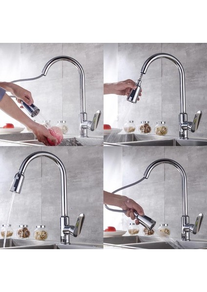 Mutfak Musluk 3 Modları Abs Su Tasarruflu Havalandırıcı Musluk Duş Banyo Memesi Yağmurlama Kafası (Yurt Dışından)