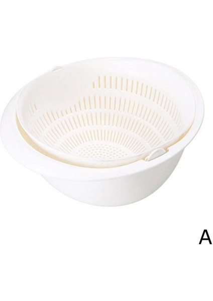 Mutfak Drenaj Sepeti Lavabo Sepeti Meyve Döner Yıkama Sebze Mutfak Drenaj Çift Sepet R1O8 (Yurt Dışından)
