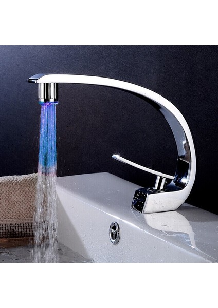 Sıcaklık Kontrollü LED Rgb LED Musluk Işık Su Akışı Musluk Mutfak Lambası Pil Gerekmez (Yurt Dışından)