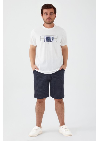 Natural Krem Erkek Bermuda Takım