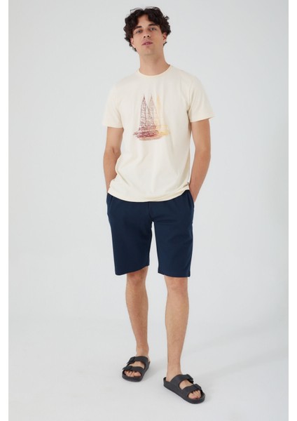 Sailing And Sea Kırık Beyaz Erkek Bermuda Takım modelleri