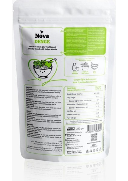 Mix Paket 3 (Bademli ve Çilekli-Vişneli ve Bitter Çikolatalı-Elmalı ve Cevizli) 340 gr x 3