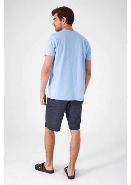 Natural Bulut Mavisi Erkek Bermuda Takım indirimleri