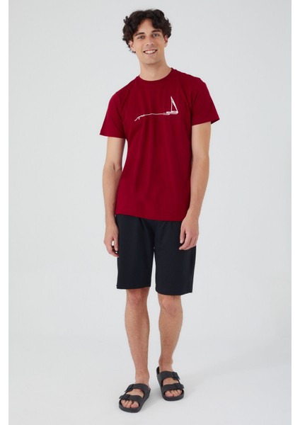 Erkek Bermuda Takım Bordo