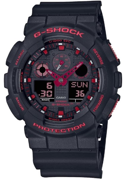GA-100BNR-1ADR Analog-Dijital Siyah Kadranlı Erkek Kol Saati