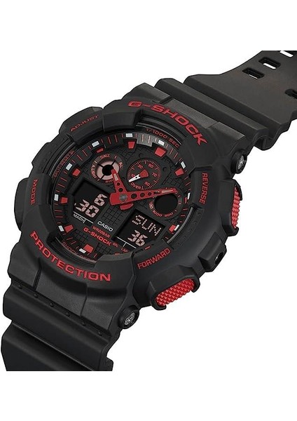 GA-100BNR-1ADR Analog-Dijital Siyah Kadranlı Erkek Kol Saati