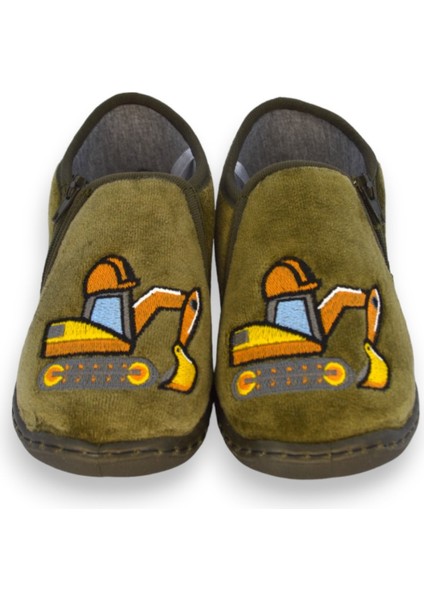 Kepçe Nakışlı Yeşil Erkek Çocuk Fermuarlı PANDUF-F-735 fiyatları