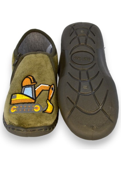 Kepçe Nakışlı Yeşil Erkek Çocuk Fermuarlı PANDUF-F-735 modelleri