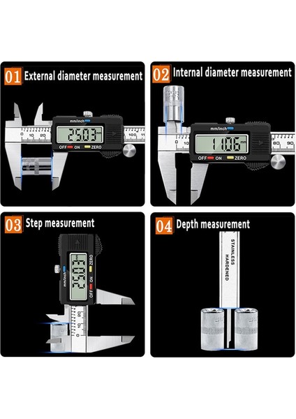 Elektronik Dijital Sürmeli Kumpas 150MM Paslanmaz Çelik Kural Ölçer Mikrometre 6 Inç LCD Ölçüm Cetveli Aracı Plastik Kutu ile (Yurt Dışından) fırsatları
