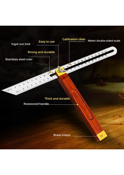 Açı Cetvelleri Göstergeler Üç Kare Sürgülü T-Eğimli Ahşap Saplı Seviye Ölçme Aracı Ahşap Işaretleme Ölçer (Yurt Dışından) modelleri