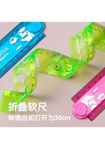 Katlanır Yumuşak Cetvel Dalga Çizgisi Yumuşak Cetvel 30 cm Set Ilkokul Öğrencileri Katlanır Cetveli Bükebilir Renkli Şeffaf Çok Fonksiyonlu (Yurt Dışından) fiyatları