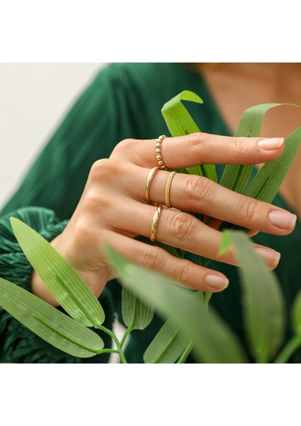 14 Ayar Altın Top Top Yüzük KRS118-14GR fırsatları