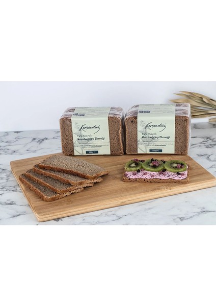 %100 Ekşi Mayalı Çiğ Karabuğday Ekmeği 2'li Seçim 2X500GR