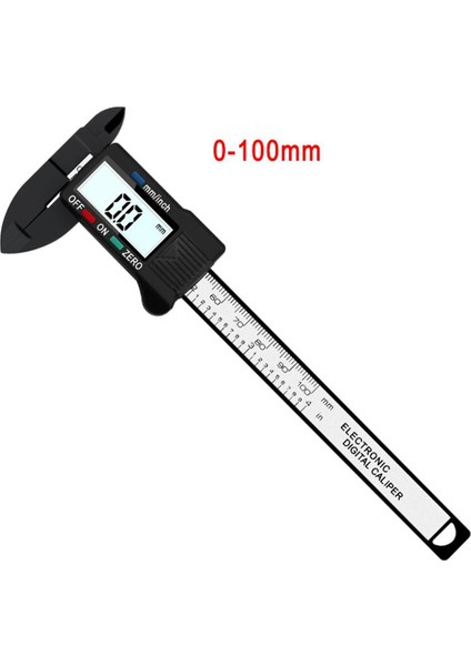 0-150MM Dijital Ekran Plastik Sürmeli Kumpas Ölçüm Öğrenci Mini Alet Cetveli (Yurt Dışından)