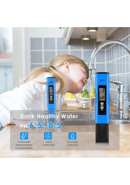 Su Için Ph Ölçer Taşınabilir Ph Test Cihazı, 0-14 Ph Test Aralığı Ph Kalem, Içme Suyu Için Su Test Kitleri (Yurt Dışından)