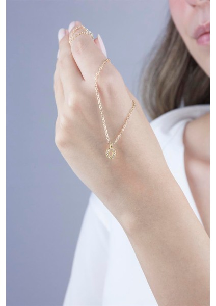 O Harfli Gold Zincir Kolye modelleri