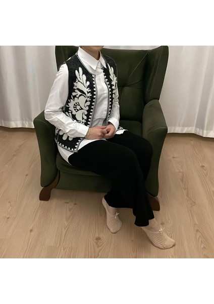 Hatun Atila Hatun Atilla Kadın Triko Cepkenli Gömlekli Takım Siyah fırsatları