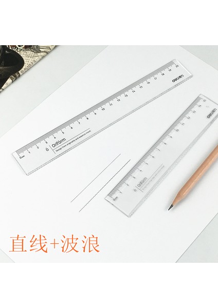 Güçlü Cetvel 10 Yüklü Ilkokul Düz Cetvel Dalga Cetveli 15CM Şeffaf Cetvel 20 cm Dalgalı Cetvel (Yurt Dışından)