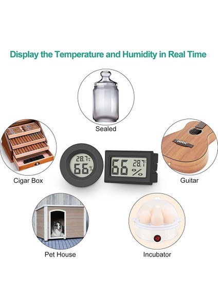 Mını Dijital Termometre Higrometre Oda Termometresi Oda Termometresi Sıcaklık ve Nem Ölçer Için 5'li Kapalı Siyah Paket (Yurt Dışından) indirimleri