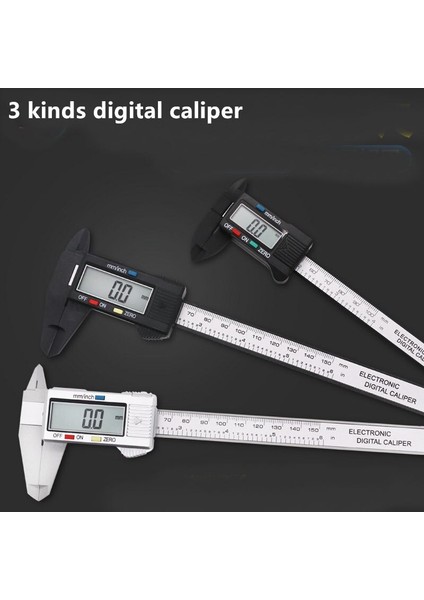 3 Çeşit 150MM 100MM LCD Dijital Elektronik Caon Fiber Sürmeli Kumpas Ölçer Mikrometre Ölçme Aracı (Yurt Dışından) modelleri