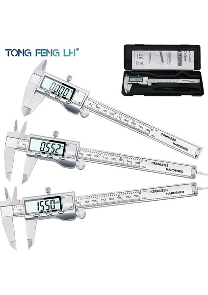 TON09 6 Inç 150MM Paslanmaz Çelik Elektronik Dijital Sürmeli Kumpas Metal Mikrometre Ölçümü (Yurt Dışından) modelleri