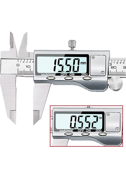 TON09 6 Inç 150MM Paslanmaz Çelik Elektronik Dijital Sürmeli Kumpas Metal Mikrometre Ölçümü (Yurt Dışından) fırsatları
