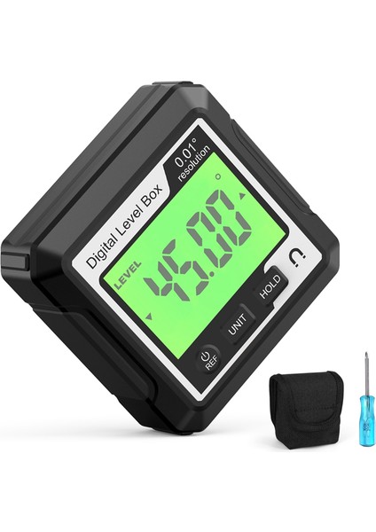 Dijital Elektronik Seviye 90°manyetik Inklinometre Açıölçer Hassas Seviye Kutusu Dayanıklı Siyah (Yurt Dışından)