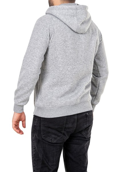 Erkek Kapşonlu Sweat Kompak 3ip Ribana Kol Şardonlu Gri fiyatları