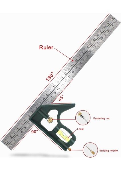 1 Pc Lazer Kalibrasyon Paslanmaz Çelik Çok Ayarlanabilir Mühendisler Kombinasyon Kare Set Sağ Açı Cetvel Ölçme Aletleri (Yurt Dışından) fırsatları