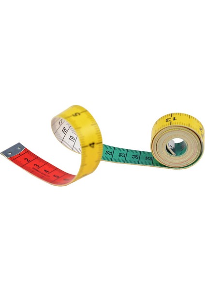 Yüksek Kaliteli Renkli Bant Terzi Cetvel Mezura Kalınlaşmış Inç 1.8*60IN/150CM Cetvel Yumuşak Cetvel (Yurt Dışından)