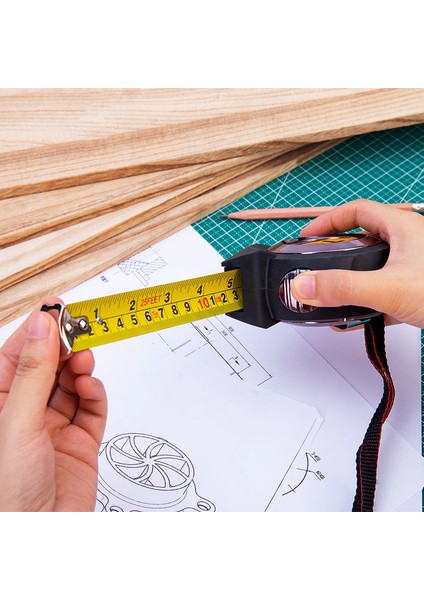 Güçlü Otomatik Kilitleme Mezura 5 Metre Daire Cetvel El Ölçer Cetvel 10 Cetvel Ev Çelik Mezura 7.5 Kutu Cetvel Kalınlaştırılmış ve Sertleştirilmiş (Yurt Dışından) fırsatları