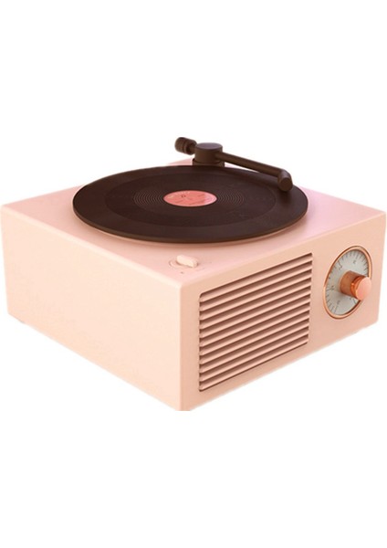 Döner Tabla Hoparlörü Bluetooth Uyumlu V5.0 Taşınabilir Hoparlör Pembe (Yurt Dışından)