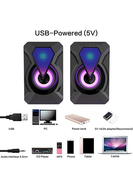 Bilgisayar Hoparlörü USB ile Çalışan Pc Hoparlörü 3,5 mm Ses Jakı Ev Ofis (Yurt Dışından) fiyatları