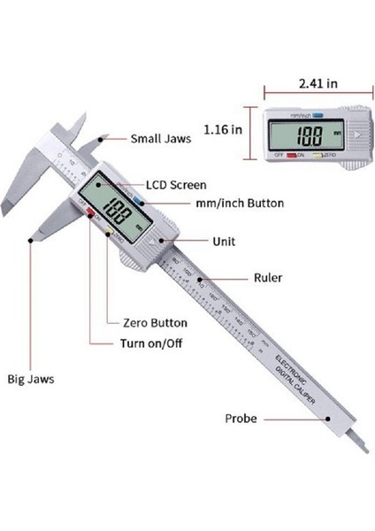 0-100MM 0-150MM Dijital Sürmeli Kaliperler LCD Elektronik Caon Fiber Ölçer Yükseklik Ölçüm Aletlerini Ölçer (Yurt Dışından)