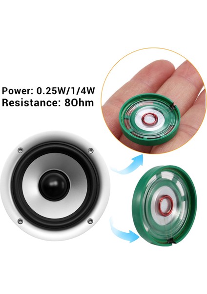 2 Adet 1/4W 0.25W 8ohm 27MM Yuvarlak Harici Mıknatıslı Hoparlör Hoparlör (Yurt Dışından)
