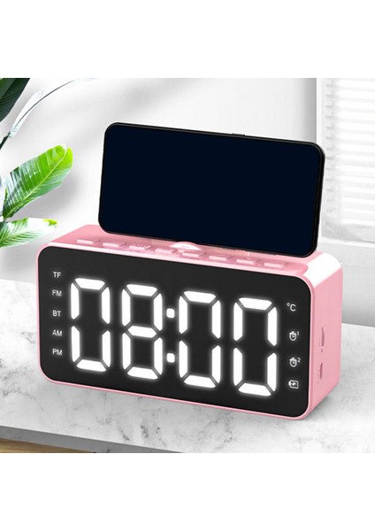 Ev Ofis Için Çok Fonksiyonlu Alarm Radyo Saati LCD Ekran Siyah (Yurt Dışından)
