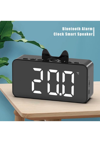 Ev Ofis Için Çok Fonksiyonlu Alarm Radyo Saati LCD Ekran Siyah (Yurt Dışından)