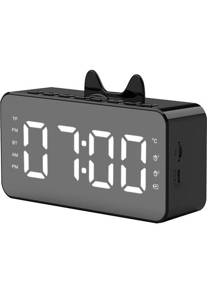 Ev Ofis Için Çok Fonksiyonlu Alarm Radyo Saati LCD Ekran Siyah (Yurt Dışından)