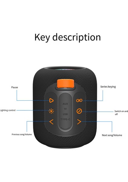 10W Taşınabilir Kablosuzbluetooth Hoparlör Subwoofer Ses Kutusu Mavi (Yurt Dışından)